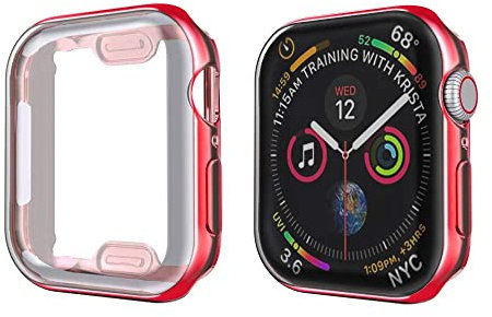 Sottile Morbide Cover per Apple Watch 41mm Series 7, Resistente ai Graffi Custodia Full Protettivo TPU Caso Compatibile per iWatch Series 7 41mm - Rosso
