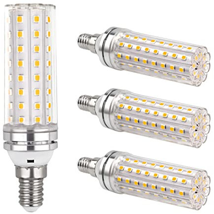 LED Maiskolben E14 12W, 220-240V, 1200LM Kaltweiß 6000K, Nicht Dimmbar, Ersetzt 100W Glühbirnen, E14 Kleine Edison LED Maiskolben für Tischlampe/Wandlampe/Kronleuchter/Stehlampe, 4 Stück