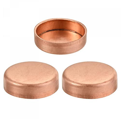 sourcing map 3er Pack Kupfer Endkappe Steckverbindung für Wasserleitung Sanitär 22mm(7/8)