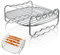 Darryy Airfryer Skewer Rack 17 * 17 * 7cm, Airfryer Zubehör, für Heißluftfritteusen, Heißluftfritteuse Zubehör, Rostfreier Stahl, Zubehör für Heißluftfritteusen, Zwei Schichten, mit Backstift