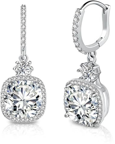 KISSPAT Ohrringe Silber 925 Hängend für Damen, Baumelnde Ohrringe Lang 12 mm, Hypoallergen Ohrstecker Schmuck, Weihnachten Geschenk für Frauen Mädchen Hochzeiten Geburtstag Jahrestag
