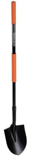 BLACK+DECKER Shovel - 148 cm - Rustproof - Carbon Steel Head and Fibreglass Handle - Black