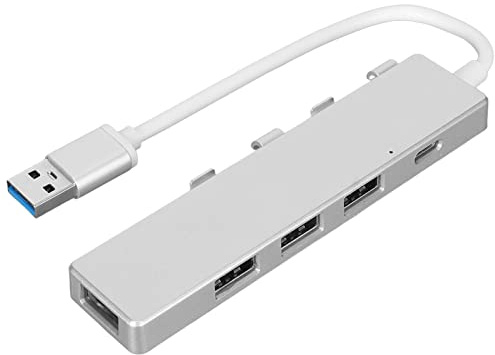 5-Port-USB-Hub-Adapter, USB 3.0-Dockingstation, 5 Gbit/s Übertragungsrate, Unterstützung für Android-OTG-Funktion, für USB-Flash-Laufwerke, Drahtlose Mäuse und Tastaturen