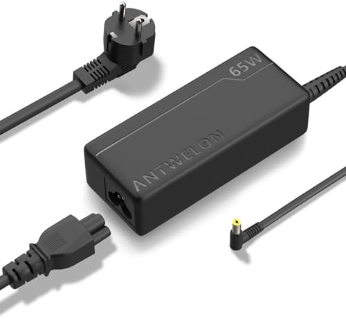 ANTWELON 65W Cargador para Acer Aspire 3 5 E5 E3 E1 E15 E17 ES1 ES15 V3 V5 A315 A314 A315-51 A315-41 ADP-65VH ADP-65VH A11-065N1A Ordenador 19V 3,42A Adaptador 5,5 x 1,7mm