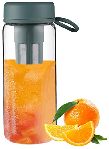 Jildouf Hielo, Jarra Cerveza fría Multifuncional 600 ml con Escala, infusor té café Helado portátil liviano para Bebidas frías Calientes, Botella Cerveza fría a Prueba Fugas