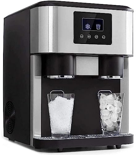 VIDECOR 3 in 1 Countertop Ice Maker, Ice Maker Crushed Ice Cold Water, Ice Cubes, Crushed Ice, Ice Water, Electric Ice Maker for Home, Bar, Restaurant