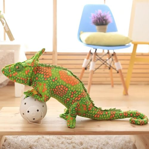 NURCIX Plüschtier 80Cm Simulation Tier Simulation Kreative Chamäleon Plüsch Spielzeug Eidechse Kissen Kissen Raumdekoration Urlaub Geburtstagsgeschenk