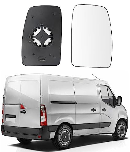 Spiegelglas Ersatz für Renault Master 2010-2021, Ersatz für Opel Movano 2010-2023, Außenspiegel Glas Asphärisch Ersatz für Nissan NV400, Verstellbar Geeignet Umkehrlinse Rückfahrglas (Rechts)