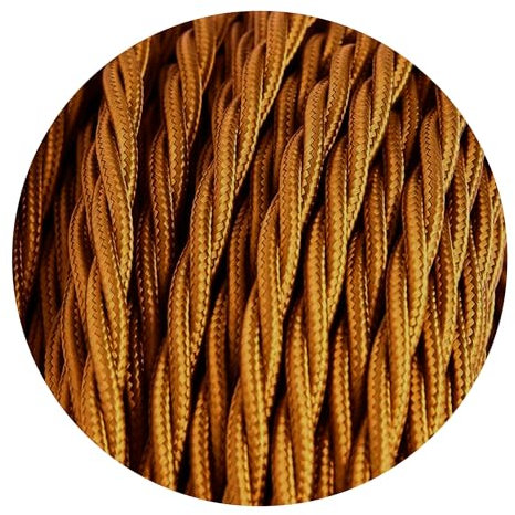 Cavo elettrico decorativo in tessuto viola intrecciato a 2 conduttori in stile vintage, cavo flessibile da 10 metri, cavo elettrico a sospensione flessibile intrecciato (Marrone chiaro)