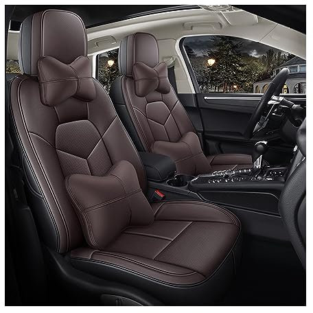 Sitzbezüge Benutzerdefinierte Autositzbezug Leder Für Auto Für Alfa Für Romeo Für Giulia Autozubehör Sitzkissen Styling Grau Autositzbezüge (Farbe : BLACK BROWN, Größe : Luxury)