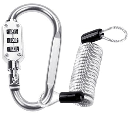 Karabiner Clip Mit Zahlenschloss Robuster Kombi Verriegelungskarabiner Anti Diebstahl Karabiner Schlüsselanhänger D Ringe Haken Passwortschloss Karabiner