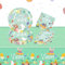 Set di 41 stoviglie per feste di Pasqua, tovaglia colorata con uova pasquali con piatti di carta, tovaglioli, forniture per feste a tema pasquale, per bambini e adulti, vacanze di Pasqua (stoviglie