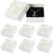 Nideen 6 Stück Geschenkbox mit Deckel für Schmuck, 7,5× 7,5× 3,5 cm Geschenkbox Schmuck Geschenkschachtel Klein mit Schleife für Halskette, Ohrringe, Ring(Weiß)