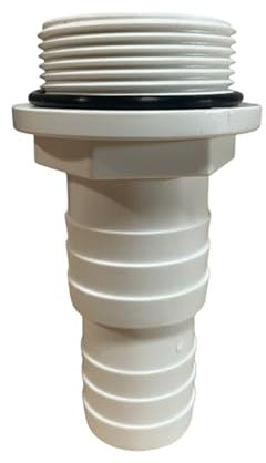 HAF® 1x ABS Schlauchtülle O-Ring mit 32 und 38mm Schlauchtüllen x 1 1/2 Außengewinde inkl. 1x Edelstahl Schlauchschelle für Pool Pumpenanschluss...Qualität: Made in Europe