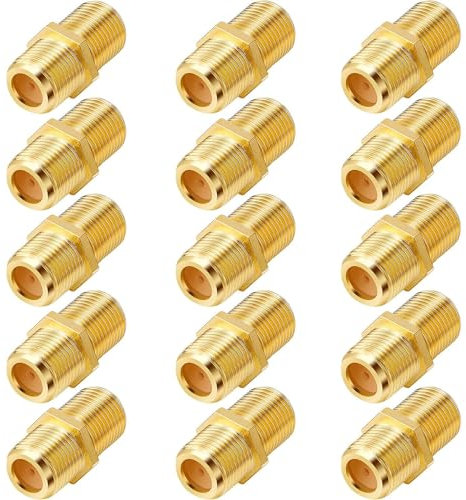 Greluma 15 Piezas Acoplador hembra tipo F RG6, adaptador coaxial de barril hembra a hembra