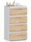 Kommode mit 4 Schubladen Kommode Schlafzimmer Flur Wohnzimmer Organizer Kommode mit Schubladen 40 cm breit 74 cm hoch | weiß-sonoma Eiche Highboard Sideboard Mehrzweckschrank Schrank schmal