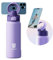 Magcheer 1L Magnetic Water Bottle with Phone Holder Compatible with MagSafe Insulated Gym Cold Drink Bottle for 24 Hours Tripod Bottle for Travel & Fitness Selfie(Purple)