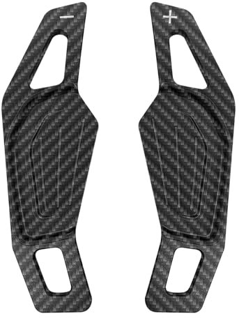 JOJOCY Paleta de cambio de volante para Skoda 2020 para Octavia A8 MK4 para ENYAQ IV RS VRS 2021 Karoq Kodiaq Rueda de coche Paleta de extensión de palanca de cambios (fibra de carbono negra)