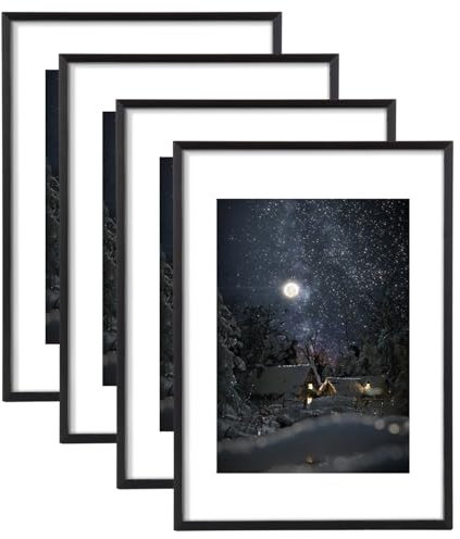 CYEER 4 Stück Bilderrahmen A3 Schwarz, Bilderrahmen din A3, Bilderrahmen 29,7x42CM, Rahmen DIN A3, A3 Frame, Bilderrahmen für Wand, für Fotos, Poster, Puzzles