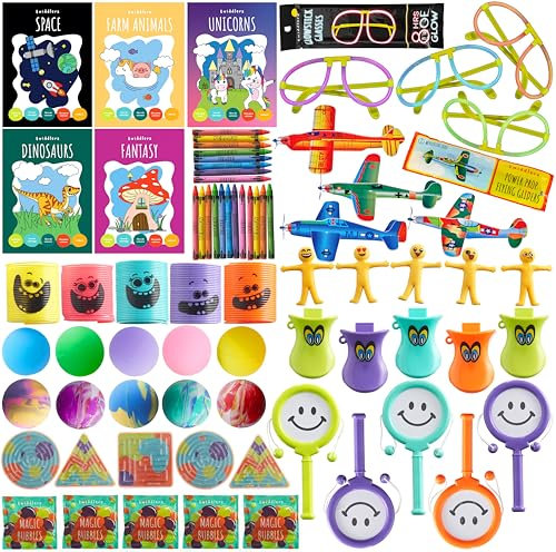 THE TWIDDLERS 60 Premium Kindergeburtstag Mitgebsel Set für Mädchen & Jungen - Geschenktüten Füllung Spielzeugset Mitbringsel, Geburtstag Gastgeschenke, Pinata Füllung Kinder, Tombola Preise
