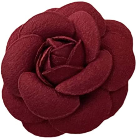 Itkcozcg Accessoires de mode, élégante broche fleur de mariage, épingles, bijoux pour robe, chapeau, chemise, revers de sac, épingle, jean, chemise en gros, bordeaux, Size reference picture