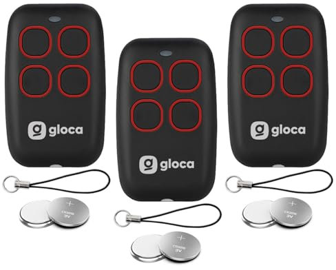 gloca 3x Telecomando Apricancello Easy Garage Auto-Apprendente 4 Canali Frequenza 433.92 Mhz NO ROLLING CODE (no codice variabile)