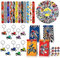 Eymobad 84PCS Motorrad Party Mitgebsel Set, Racing Car Kinder Junge Geburtstags Party Gastgeschenk,Bike Party Zubehör,Motorrad Geburtstag Mitgebsel mit Schlüsselanhänger Geschenktüten Aufkleber