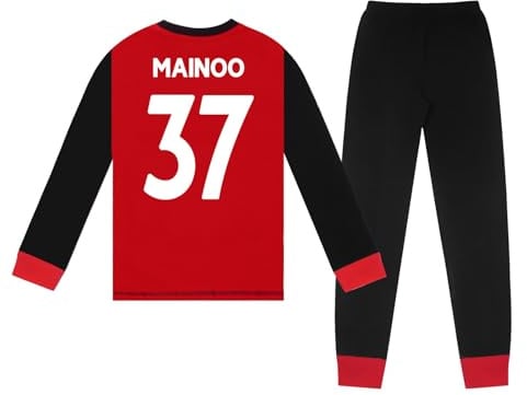 Manchester United FC Boys Mainoo 37 Long Pyjamas Red 7-8 Years
