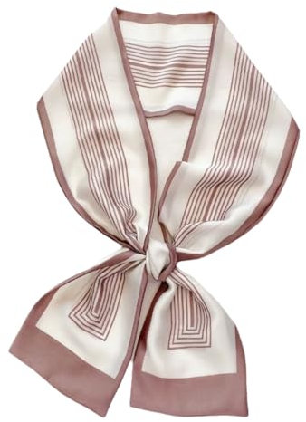 FonVan Seidenschal Seide Haarschal für Damen, Halstücher, Bandana, Satin Schal Kopftuch, Halstücher für Handtaschen, Handtaschen-Zubehör, Seidentücher Scarf - 150 x 12 cm, 100% Polyester
