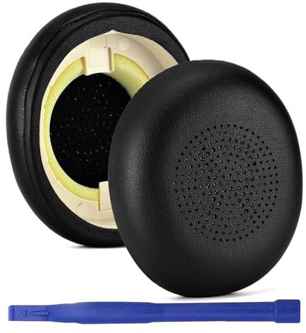 Adhiper Ersatz-Ohrpolster kompatibel mit Jabra Evolve2 65 (65MS 65UC USB)/Evolve2 40 (40UC 40MS USB)/Elite 45h Bluetooth-Funkkopfhörern, aus Proteinleder und Memory-Schaum (schwarz)