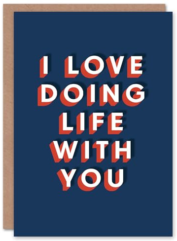 Artery8 I Love Doing Life With You Fun Bold Modern For Him Husband Birthday Card