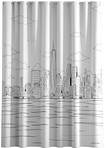 Duschvorhang aus Stoff mit New York City Skyline Kunstwerk