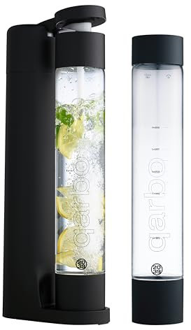 Twenty39 Qarbo - Sparkling Water Maker and Soda Streaming Carbonation machine for home Infuses Flavor while Carbonating Beverages (Black)