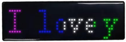 JOFUUM Mehrsprachiges Digitales LED-Abzeichen, Wiederaufladbar über USB, Programmierbarer Text, Namensschild, Scroll-Tag, Schildmodul, Anzeige B