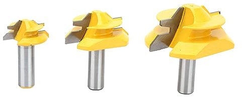 Bit Router di Blocco a Blocchi da 45 Gradi, Router Router a 45 Gradi Gambo Blocco Metro Giunto Giunto Router 3pcs 45 Gradi 1/2 Bit Router Set di Boschi Taglieria
