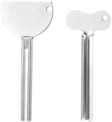 2 Stück Tubenquetscher, Edelstahl Tubenaufroller, Silber Tube Squeezer zur Reduzierung Des Abfalls für Alle Arten von Weichen und Harten Rohren wie Zahnpasta, Pigmente, Schuhcreme