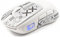 MAMBASNAKE M4 Ratón Gaming Inalámbrico Ultra-Ligero, 53g, Sensor PAW3311, 24000 dpi, Bluetooth/2.4G/Cable, Iluminación RGB, Batería 400mAh, 20M Clics, para Gaming/Trabajo - Blanco y Pegatinas