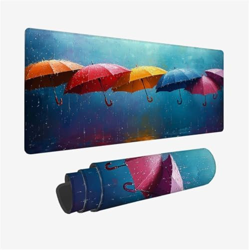 Parapluie Tapis de Souris XXL 1500x800mm Tapis Souris Couleur Mouse Pad avec Antidérapant et Imperméable Désign, Desk Mat avec Bords Cousus pour Gamer, Ordinateur, PC, Ordinateur Portable,Model69