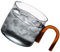 Ldabrye Taza de café para capuchinos de 300 ml, redonda, con asa, de vidrio de borosilicato alto, apta para la oficina