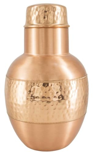 Carafe de chevet en cuivre pur – Récipient à eau ayurvédique de 1,4 litre pour la détox, la digestion et le bien-être quotidien