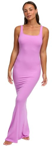 CFab Sommerkleid Damen Lang Gerippt, Figurbetontes Maxikleid | Ärmelloses Design mit zeitloser Silhouette und modernem Schnitt