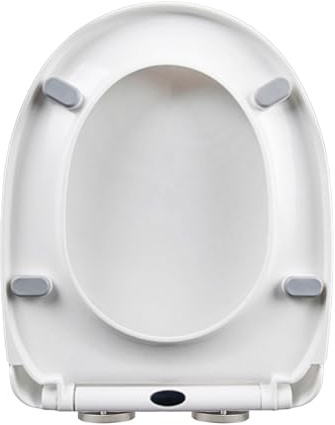 Giural 2E 42x34cm,Abattant WC Frein De Chute Forme D, Lunette WC Abattant De Toilette, Dégagement Rapide, Lunette De Toilette, Blanc