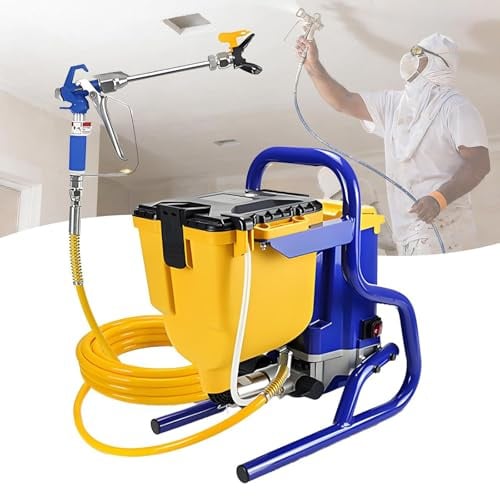 Pulvérisateur Airless 1800W - Pistolet à Peinture Électrique Professionnel pour Projets DIY sur Murs Intérieurs & Extérieurs, Plafonds, Métaux, Clôtures avec Pression Ajustable 20MPa, Tuyau 8M