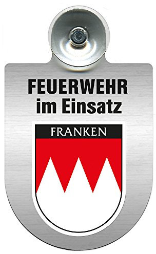 Einsatzschild Windschutzscheibe incl. Saugnapf - Feuerwehr im Einsatz - 309355 Farbe Region Franken