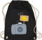 Turnbeutel Rucksack - Fotografie Geschenke Fotografen - Kamera Say Cheese - Unisize - Schwarz - geschenk fotograf fotokamera juterucksäcke fotografieren stoff fotoapparat sportbeutel camera
