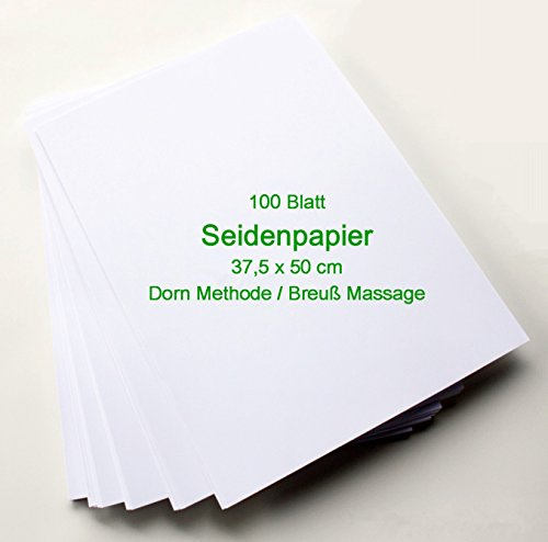 100 Blatt Seidenpapier für Dorn Methode / Breuß Massage - 37,5cm x 50,0 cm