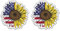 Aufkleber mit USA-Flagge, Sonnenblumen-Aufkleber für Auto, LKW, Fenster, Laptop, Vinyl, Motorrad, Helm, 10,2 cm