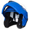 Helm für Motorräder Full-Face Motorcycle Helmet Tragbarer Integralhelme Flip-up Motorradhelm Zertifizierung von ECE (Blau, XL)