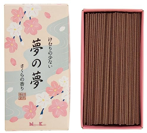 NIPPON KODO | Yume no Yume - Kirschblüten-Weihrauch, Japanische natürliche Räucherstäbchen, Duft von Kirschblüten, ca. 200 Stück