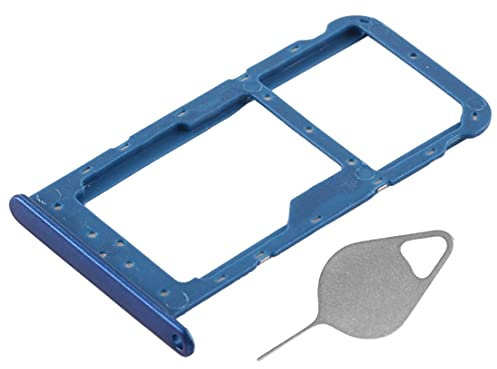 OnlyTech - Tiroir/Support de la Carte Double sim et Carte mémoire Micro SD du Huawei Honor 9 Lite Bleu + Outil d'extraction